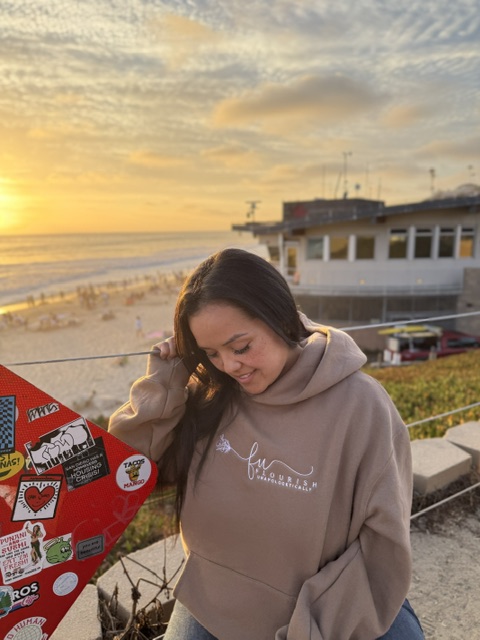 Flourish Unapologetically signature hoodie in taupe